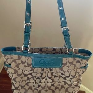 NWT Coach F0993-F14281 Brown/Teal Shoulder Bag